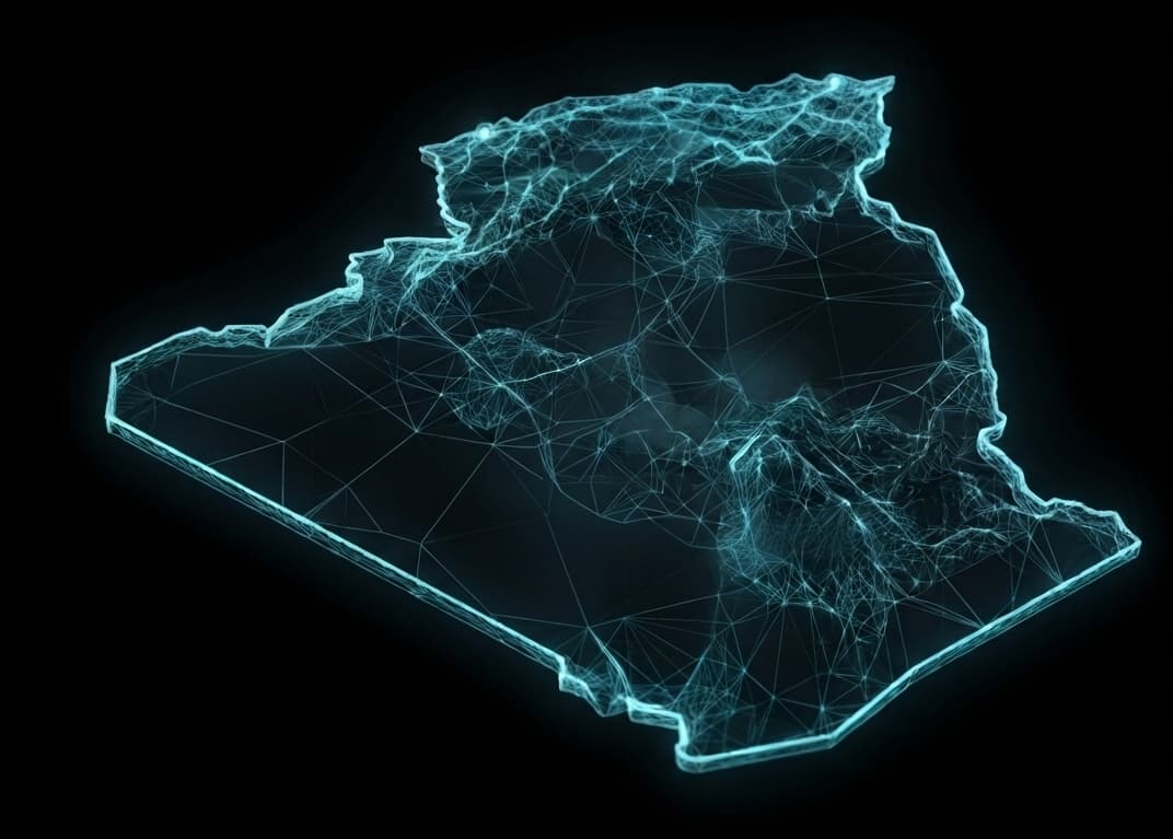 Stylized map of Algeria