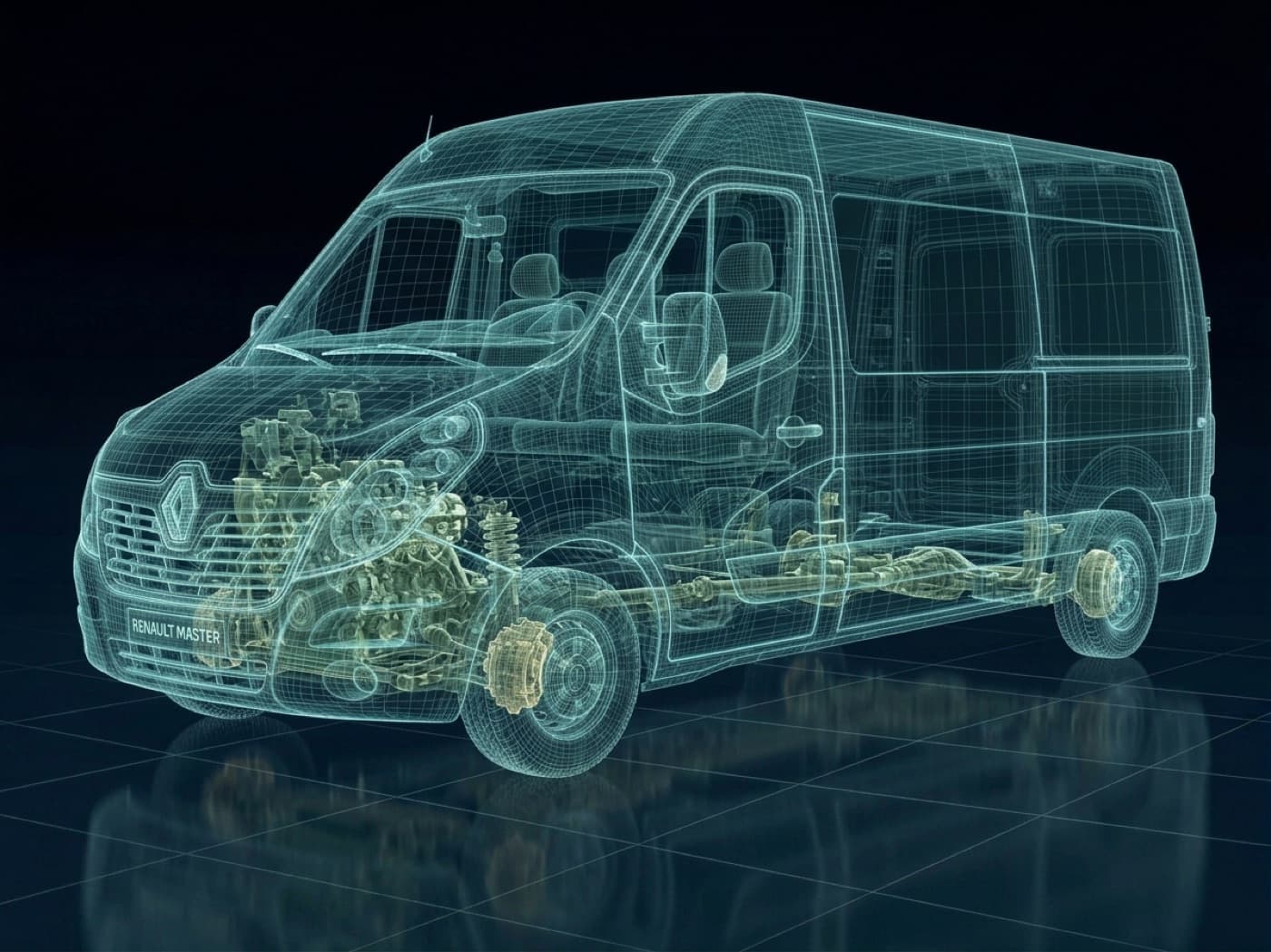 Illustrative render of a utility van