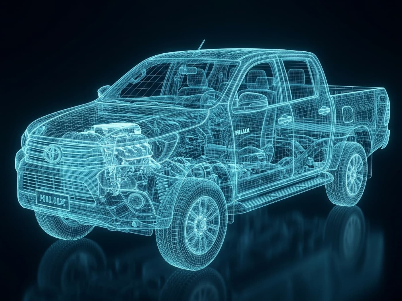 Illustrative render of a pickup truck