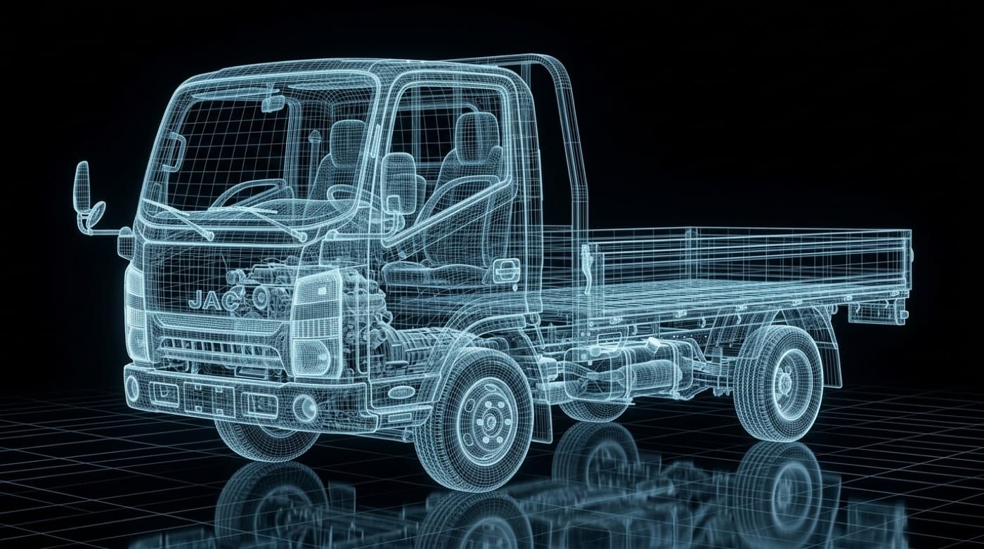 Illustrative render of a flatbed truck